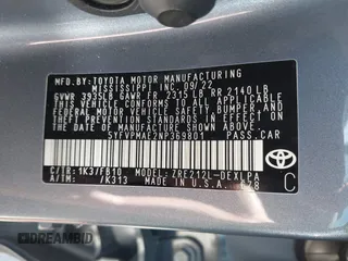 2022 Toyota Corolla LE with VIN 5YFVPMAE2NP369801, listed as a IAAI auction lot 41902625 with 24,182 mi miles and . Bid and sale history available at DreamBid. Image 9.