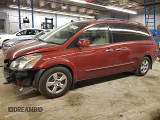 2008 Nissan Quest with VIN 5N1BV28U98N104347, listed as a Copart auction lot 82894454 with 114,144 mi miles and Salvage Title. Bid and sale history available at carsss.com. Image 1.