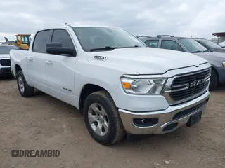 2021 Ram 1500 Lone Star with VIN 1C6RREFTXMN501974, listed as a IAAI auction lot 41506972 with 91,455 mi miles and . Bid and sale history available at DreamBid. Image 1.