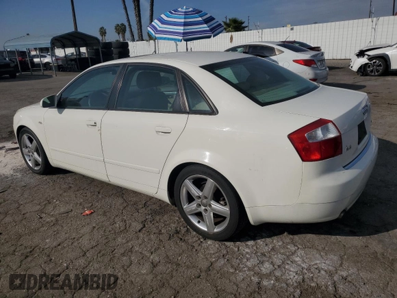 2004 Audi A4 1.8T z VIN WAUJC68E44A251969, wystawiony jako Copart lot #83462074 z przebiegiem 75 854 mil mil oraz Szkoda całkowita • Salvage title. Historia ofert i sprzedaży dostępna na DreamBid. Obrazek 2.