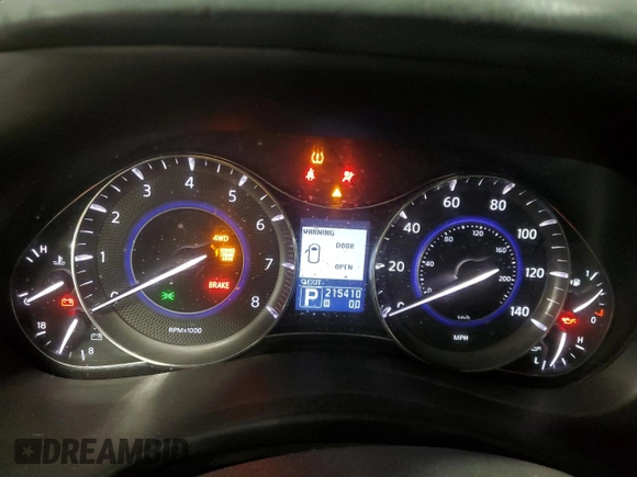 2011 Infiniti QX56 7-passenger with VIN JN8AZ2NE4B9000970, listed as a Copart auction lot 79907174 with 215,410 mi miles and Salvage Title. Bid and sale history available at carsss.com. Image 9.