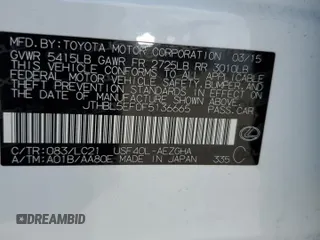 2015 Lexus LS 460 with VIN JTHBL5EF0F5136665, listed as a Copart auction lot 56854765 with 73,875 mi miles and Salvage title. Bid and sale history available at DreamBid. Image 12.
