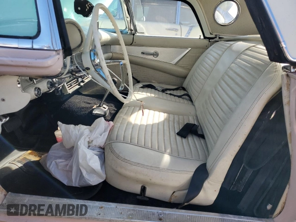 1957 Ford Thunderbird with VIN D7FH309658, listed as a Copart auction lot 75299494 with 50,865 mi miles and Salvage Title. Bid and sale history available at DreamBid. Image 7.