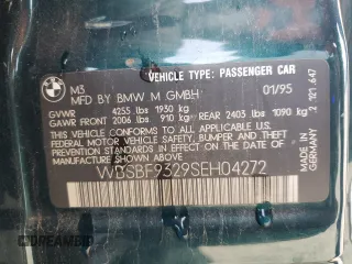 1995 BMW 3 Series M3 with VIN WBSBF9329SEH04272, listed as a Copart auction lot 86534664 with Not Provided miles and Salvage Title. Bid and sale history available at DreamBid. Image 13.