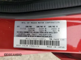 2014 Mazda Mazda6 i Touring with VIN JM1GJ1T64E1160014, listed as a Copart auction lot 54709765 with 173,539 mi miles and Clean Title. Bid and sale history available at carsss.com. Image 12.