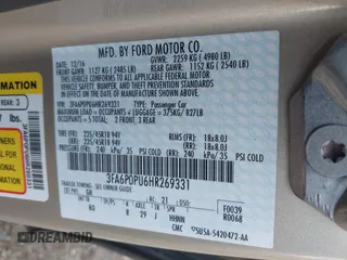 2017 Ford Fusion SE with VIN 3FA6P0PU6HR269331, listed as a IAAI auction lot 42116836 with 187,407 mi miles and . Bid and sale history available at carsss.com. Image 9.