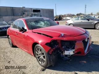 2018 Alfa Romeo Giulia with VIN ZARFAEDN7J7592845, listed as a Copart auction lot 66648432 with 26,834 mi miles. Bid and sale history available at carsss.com. Image 1.