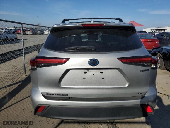 2023 Toyota Highlander Hybrid XLE with VIN 5TDKBRCH3PS601659, listed as a Copart auction lot 87937795 with 18,042 mi miles and Salvage Title. Bid and sale history available at carsss.com. Image 6.