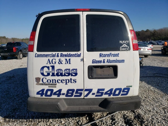 2012 Chevrolet Express Cargo z VIN 1GCWGFCAXC1184326, wystawiony jako Copart lot #88801015 z przebiegiem 393 415 mil mil oraz Szkoda całkowita • Salvage title. Historia ofert i sprzedaży dostępna na DreamBid. Obrazek 6.
