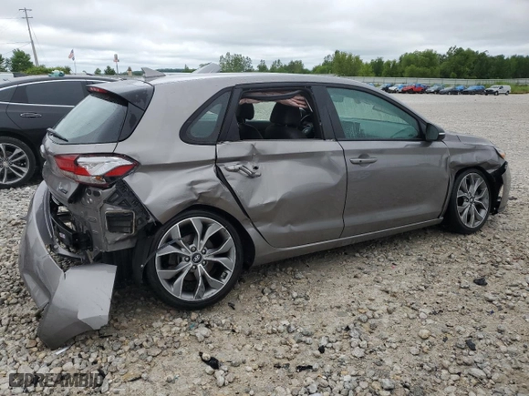 2020 Hyundai Elantra GT N Line with VIN KMHH55LC2LU146254, listed as a Copart auction lot 59565704 with 47,049 mi miles and Non Repairable. Bid and sale history available at carsss.com. Image 3.
