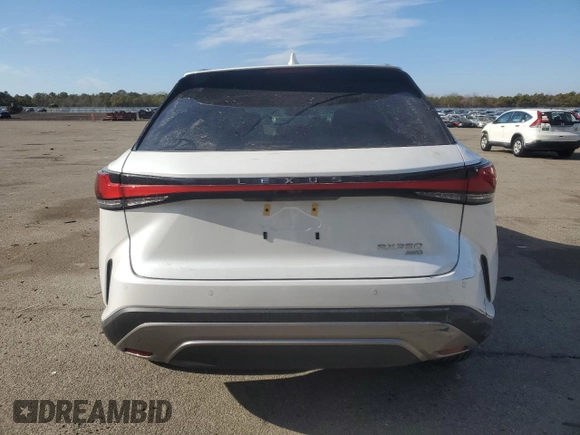 2025 Lexus RX 350 with VIN 2T2BAMCA8SC089337, listed as a Copart auction lot 42517005 with 442 mi miles and Salvage Title. Bid and sale history available at DreamBid. Image 6.
