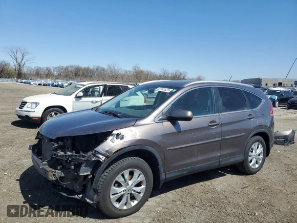 2013 Honda CR-V EX-L with VIN 5J6RM4H75DL052940, listed as a Copart auction lot 52181325 with 201,982 mi miles and Salvage Title. Bid and sale history available at carsss.com. Image 1.
