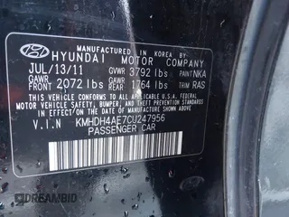 2012 Hyundai Elantra Limited с VIN KMHDH4AE7CU247956, выставлен на аукционе IAAI как лот 42272288 с пробегом 132 340 миль миль и . История ставок и продаж доступна на DreamBid. Изображение 9.