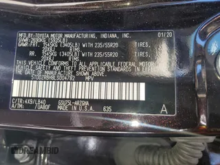 2020 Toyota Highlander Limited z VIN 5TDDZRBH8LS004782, wystawiony jako Copart lot #55988205 z przebiegiem 29 165 mil mil oraz Szkoda całkowita • Salvage title. Historia ofert i sprzedaży dostępna na DreamBid. Obrazek 13.