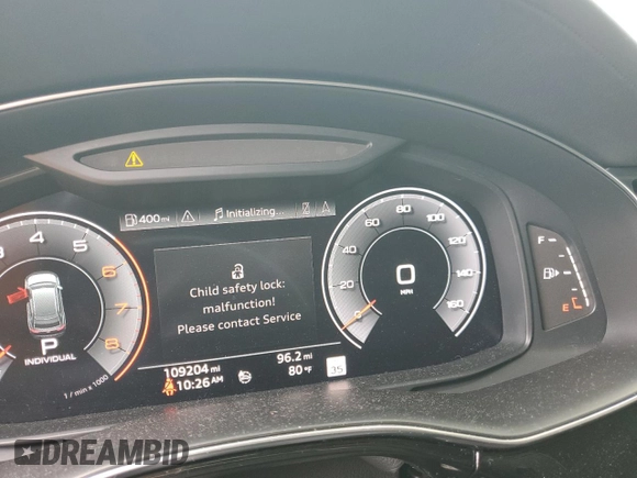 2019 Audi Q8 Prestige with VIN WA1FVAF11KD024380, listed as a Copart auction lot 54579315 with 109,204 mi miles and Salvage title. Bid and sale history available at DreamBid. Image 9.