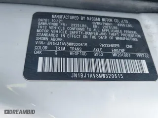 2021 Nissan Rogue Sport S with VIN JN1BJ1AV8MW320615, listed as a IAAI auction lot 40752620 with 65,543 mi miles. Bid and sale history available at carsss.com. Image 9.