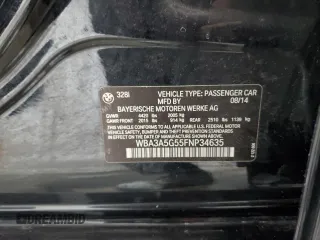 2015 BMW 3 Series 328i z VIN WBA3A5G55FNP34635, wystawiony jako Copart lot #60040115 z przebiegiem 167 589 mil mil oraz Szkoda całkowita • Salvage title. Historia ofert i sprzedaży dostępna na DreamBid. Obrazek 12.