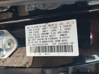 2012 Acura TSX with VIN JH4CU2F4XCC022435, listed as a IAAI auction lot 41890520 with 212,062 mi miles. Bid and sale history available at carsss.com. Image 9.