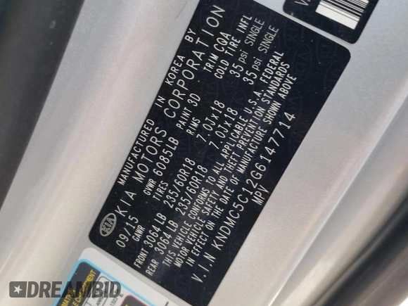 2016 Kia Sedona SX with VIN KNDMC5C12G6147714, listed as a Copart auction lot 75041124 with 139,328 mi miles and Salvage Title. Bid and sale history available at carsss.com. Image 13.