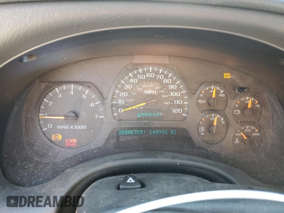 2003 Chevrolet TrailBlazer LTZ with VIN 1GNDT13S832260691, listed as a Copart auction lot 85911284 with 140,993 mi miles and Salvage Title. Bid and sale history available at DreamBid. Image 9.