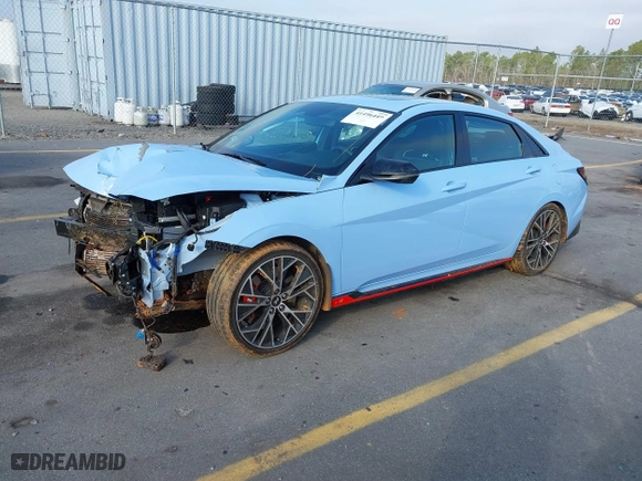 2023 Hyundai Elantra N with VIN KMHLW4AK0PU010254, listed as a IAAI auction lot 41496449 with 14,931 mi miles. Bid and sale history available at carsss.com. Image 18.
