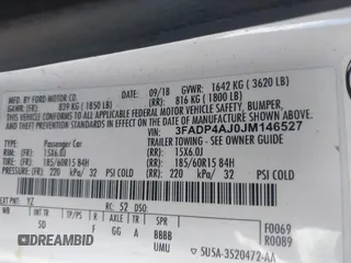 2018 Ford Fiesta S with VIN 3FADP4AJ0JM146527, listed as a IAAI auction lot 42466637 with Not provided miles and . Bid and sale history available at DreamBid. Image 9.