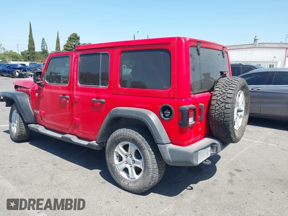 2020 Jeep Wrangler Unlimited Sport S with VIN 1C4HJXDN2LW279810, listed as a IAAI auction lot 42316998 with 106,667 mi miles and . Bid and sale history available at DreamBid. Image 3.