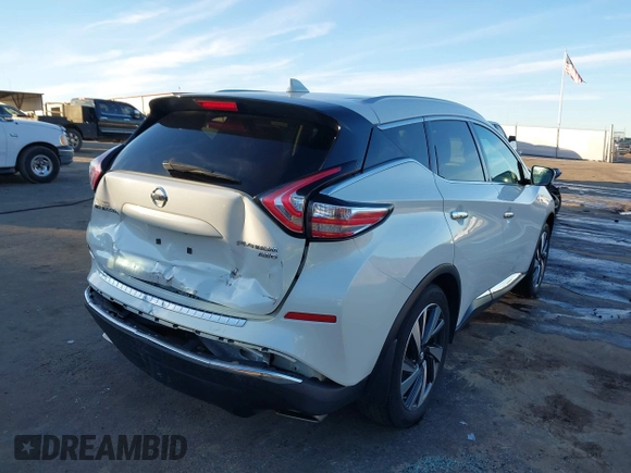 2017 Nissan Murano S with VIN 5N1AZ2MH5HN118819, listed as a IAAI auction lot 41359898 with 92,052 mi miles and . Bid and sale history available at DreamBid. Image 4.