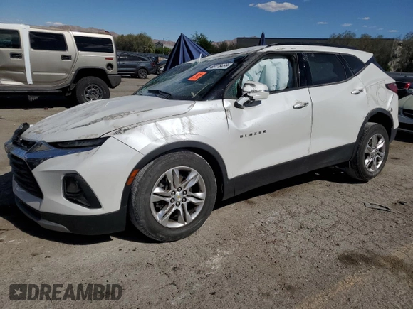 2020 Chevrolet Blazer LT z VIN 3GNKBCRS8LS702225, wystawiony jako Copart lot #55178455 z przebiegiem Nie podano mil oraz Szkoda całkowita • Salvage title. Historia ofert i sprzedaży dostępna na DreamBid. Obrazek 1.