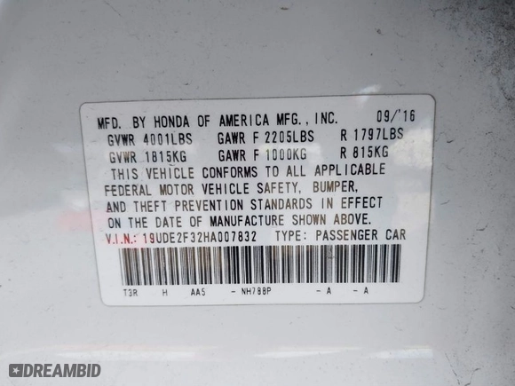 2017 Acura ILX with VIN 19UDE2F32HA007832, listed as a IAAI auction lot 41089138 with 152049 miles. Bid and sale history available at carsss.com. Image 9.