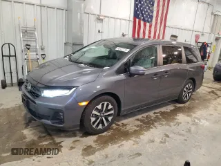 2025 Honda Odyssey EX-L with VIN 5FNRL6H62SB014447, listed as a Copart auction lot 86722724 with 1,327 mi miles and Salvage Title. Bid and sale history available at carsss.com. Image 1.