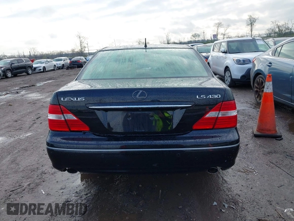 2005 Lexus LS 430 with VIN JTHBN36F450174554, listed as a IAAI auction lot 41989741 with Not Provided miles. Bid and sale history available at carsss.com. Image 15.