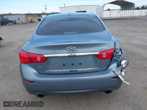 2015 Infiniti Q50 with VIN JN1BV7AR0FM392708, listed as a IAAI auction lot 41593006 with 109,066 mi miles. Bid and sale history available at carsss.com. Image 16.