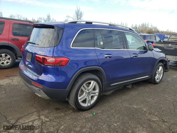 2021 Mercedes-Benz GLB with VIN W1N4M4HB4MW109527, listed as a Copart auction lot 87762835 with 55,442 mi miles and Salvage Title. Bid and sale history available at carsss.com. Image 3.