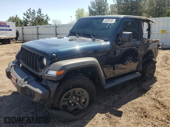 2025 Jeep Wrangler Sport S z VIN 1C4PJXAN2SW532381, wystawiony jako Copart lot #56226185 z przebiegiem Nie podano mil oraz Nie do naprawy • Non repairable. Historia ofert i sprzedaży dostępna na DreamBid. Obrazek 1.