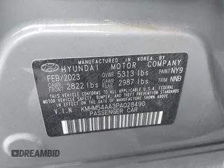 2023 Hyundai IONIQ 6 Limited with VIN KMHM54AA3PA028490, listed as a IAAI auction lot 41476413 with 15,327 mi miles. Bid and sale history available at carsss.com. Image 9.