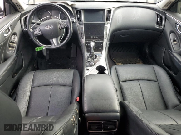 2014 Infiniti Q50 Sport with VIN JN1BV7AP1EM680931, listed as a Copart auction lot 44431595 with Not Provided miles and Salvage Title. Bid and sale history available at DreamBid. Image 8.