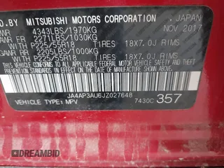 2018 Mitsubishi Outlander ES with VIN JA4AP3AU6JZ027648, listed as a IAAI auction lot 42217246 with 78,726 mi miles and . Bid and sale history available at DreamBid. Image 9.