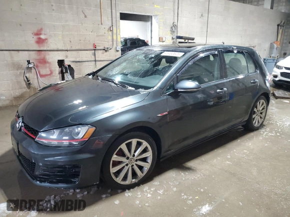 2015 Volkswagen Golf GTI Autobahn w/Performance Pkg with VIN 3VW447AU9FM087674, listed as a Copart auction lot 45460625 with 122,059 mi miles and Salvage Title. Bid and sale history available at carsss.com. Image 1.