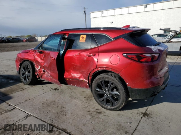 2021 Chevrolet Blazer RS with VIN 3GNKBKRS4MS534871, listed as a Copart auction lot 51382725 with 45,397 mi miles and Salvage title. Bid and sale history available at DreamBid. Image 2.