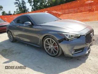2018 Infiniti Q60 Luxe with VIN JN1EV7EKXJM340831, listed as a Copart auction lot 57178455 with 99,445 mi miles and Salvage title. Bid and sale history available at DreamBid. Image 4.