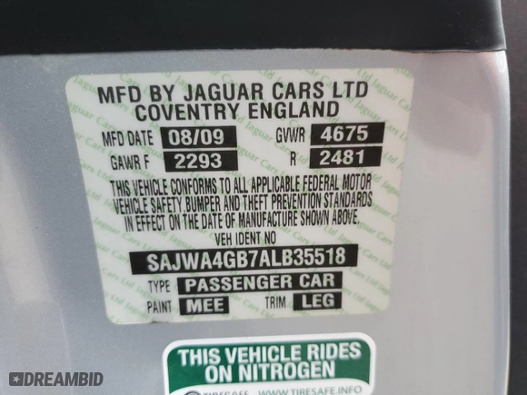 2010 Jaguar XK with VIN SAJWA4GB7ALB35518, listed as a Copart auction lot 74672434 with 0 mi miles and Salvage Title. Bid and sale history available at carsss.com. Image 13.