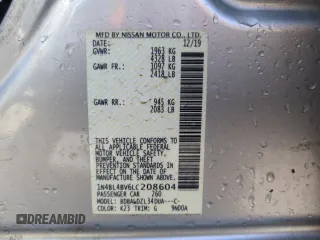 2020 Nissan Altima S z VIN 1N4BL4BV6LC208604, wystawiony jako Copart lot #49843965 z przebiegiem 89 384 mil mil oraz Szkoda całkowita • Salvage title. Historia ofert i sprzedaży dostępna na DreamBid. Obrazek 13.