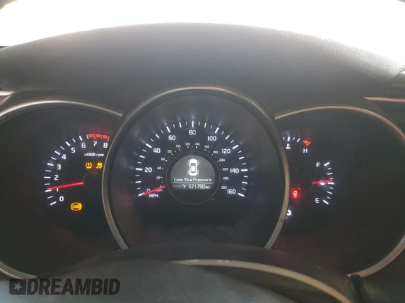 2015 Kia Optima LX with VIN KNAGM4A76F5589487, listed as a Copart auction lot 57791005 with 171,780 mi miles and Salvage title. Bid and sale history available at DreamBid. Image 9.