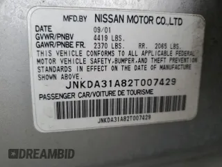 2002 Infiniti I35 Luxury with VIN JNKDA31A82T007429, listed as a Copart auction lot 82262644 with 162,091 mi miles and Salvage Title. Bid and sale history available at carsss.com. Image 12.