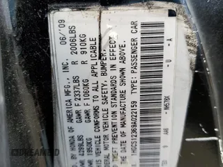 2009 Honda Accord LX-S with VIN 1HGCS12369A022159, listed as a Copart auction lot 51450005 with 281,940 mi miles and Salvage Title. Bid and sale history available at DreamBid. Image 13.