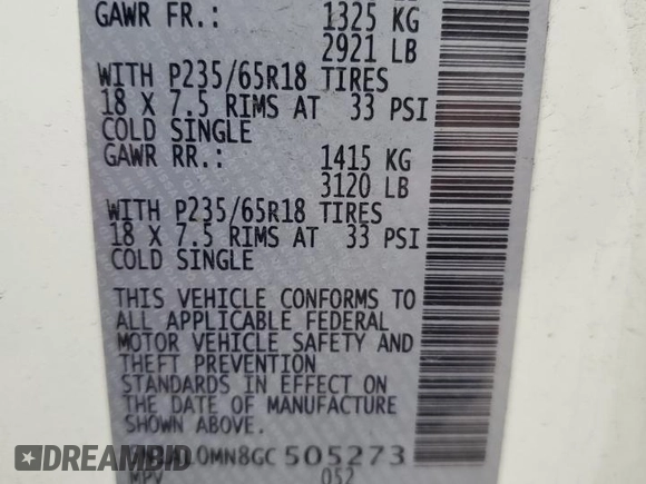 2016 Infiniti QX60 with VIN 5N1AL0MN8GC505273, listed as a Copart auction lot 47772655 with 132,750 mi miles and Salvage Title. Bid and sale history available at carsss.com. Image 14.
