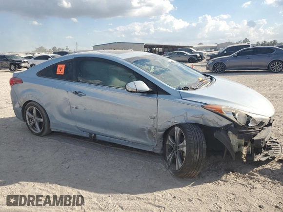 2013 Hyundai Elantra Coupe GS PZEV with VIN KMHDH6AE9DU005571, listed as a Copart auction lot 78087584 with 0 mi miles and Salvage Title. Bid and sale history available at carsss.com. Image 4.
