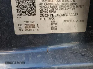 2021 Chevrolet Silverado 1500 Custom with VIN 3GCPYBEH8MG162087, listed as a Copart auction lot 59686794 with 29,248 mi miles and Salvage Title. Bid and sale history available at DreamBid. Image 12.