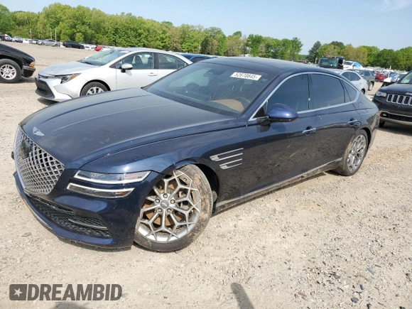 2021 Genesis G80 2.5T z VIN KMTGB4SC2MU082711, wystawiony jako Copart lot #52670845 z przebiegiem 60 471 mil mil oraz Szkody całkowita. Historia ofert i sprzedaży dostępna na DreamBid. Obrazek 1.